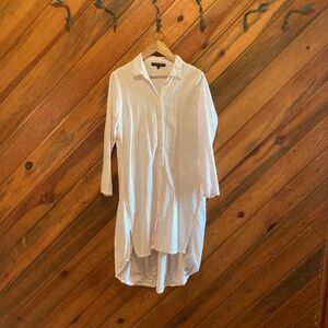 ILSE JACOBSEN Maxi pink and white pin striped dress with buttons